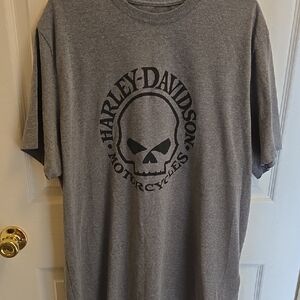 Harley-Davidson Skull Graphic Gray Tee